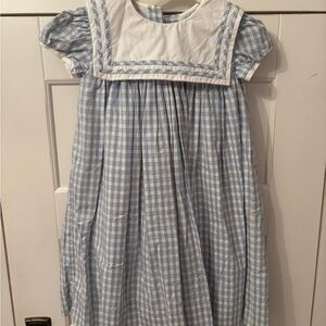 Strasburg Light Blue and Cream Plaid Dress